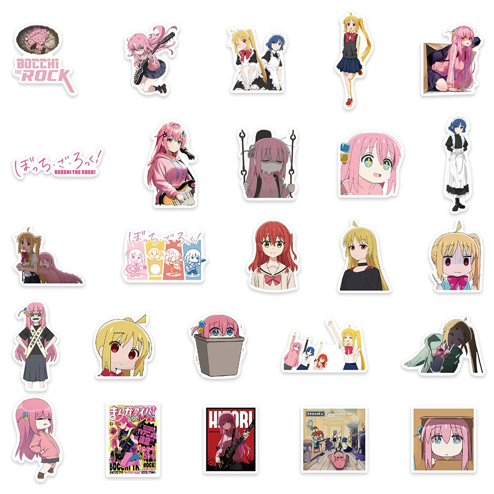50 Stück Anime BOCCHI DER ROCK! Serie Graffiti Aufkleber Geeignet für Helme Desktop Wanddekoration DIY Aufkleber Pack Großhandel