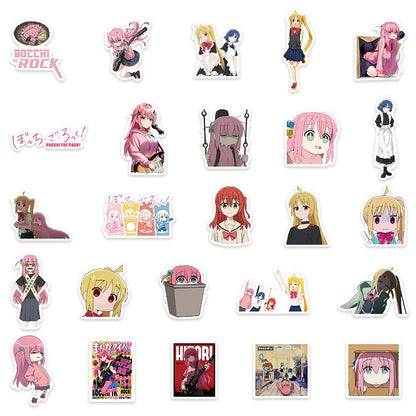 50 Stück Anime BOCCHI DER ROCK! Serie Graffiti Aufkleber Geeignet für Helme Desktop Wanddekoration DIY Aufkleber Pack Großhandel