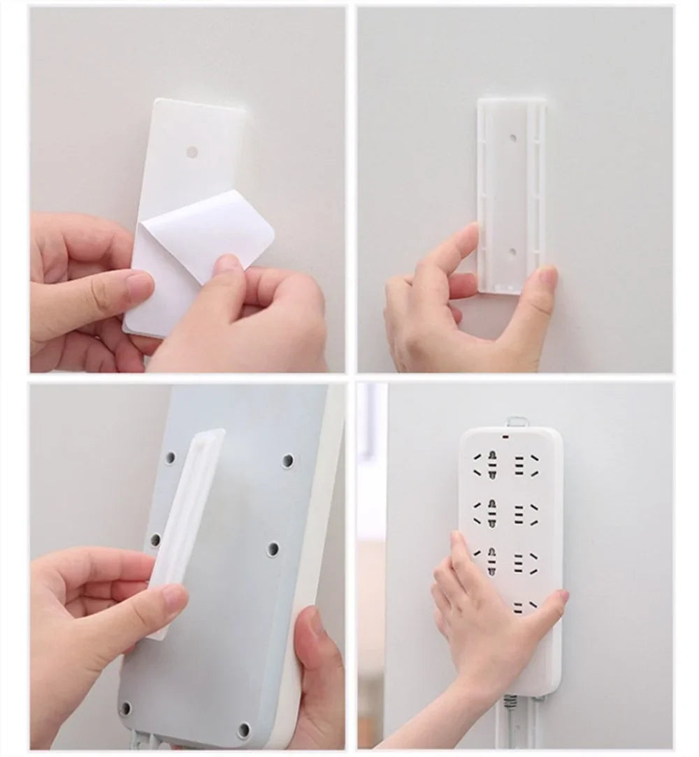 Selbstklebender Desktop-Sockel-Fixer Kabel Organizer Wandhanging Stromstreifenhalter Fixier-Plug-In entfernbare Wandmontierte Fixer