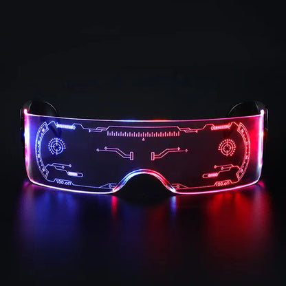 Bunte leuchtende LED-Brille: Für Musikbars, KTV, Neonpartys, Weihnachten, Halloween-Dekoration, LED-Schutzbrille, Festival-Requisiten.