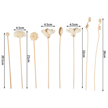 8PCS Künstliche Lotus Blume Rattan Reed Duft Aroma Diffusor Refill Stick Diy Blumen Wohnkultur Handwerk
