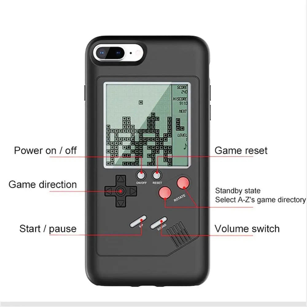 Vintage Retro Game Boy stoßfeste Handyhülle für iPhone 15, 12, 13, 14 Pro Max, Mini, XS, XR, X, 8, 7 Plus, SE 2020, Gameboy Silikonhülle