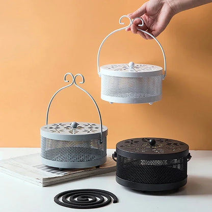 Innovativer tragbarer eiserner Moskito-Spulenhalter Hohlisoliertes Anti-Verbrühungs-Garten-Moskito-Spulengestell für Zuhause und Camping