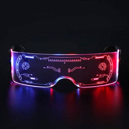 Bunte leuchtende LED-Brille: Für Musikbars, KTV, Neonpartys, Weihnachten, Halloween-Dekoration, LED-Schutzbrille, Festival-Requisiten.