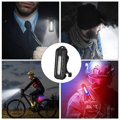 Neue LED Rot Blau Vorsicht Notfall Polizei Licht mit Clip USB Wiederaufladbare Schulter Blinkende Warnung Sicherheitsfackel Fahrrad Rückleuchte
