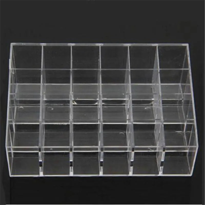 40/24/12 Gitter Trapez Trapez Kunststoff Transparent Make-up Display Rack Lippenstift Stand Rack Kosmetik Organizer Halter Box