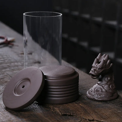 1pc Keramik Wasserfall Rückfluss Weihrauch Brenner Mit Kunststoff Acryl Tasse Winddicht Weihrauch Halter Wohnkultur (ohne Weihrauch)