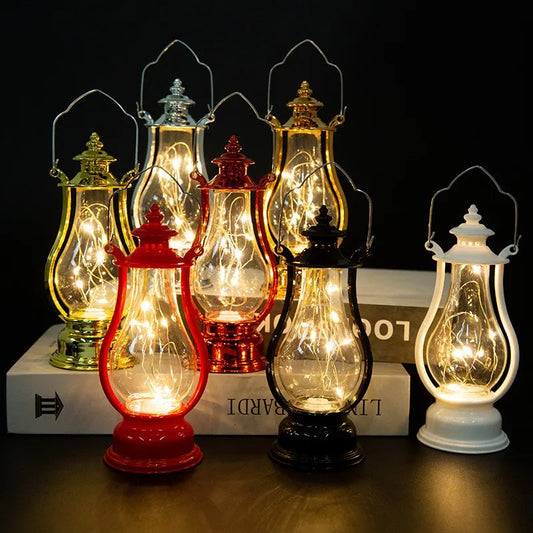 Led Retro Kleine Öl Lampe Mehrfarbige Innen Dekorative Schreibtisch Lampe Tragbare Wind Kerze Lampen Dekoration Kerosin Lichter 2024