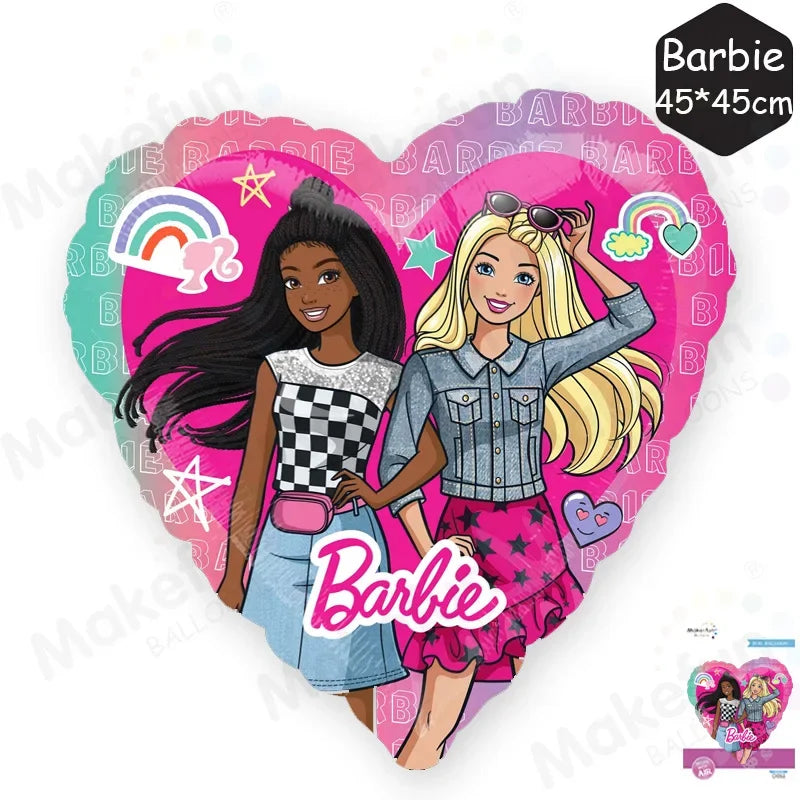 5er-Set Barbie Pink Themen-Serie – Große Partyhintergrunddekoration, einzeln verpackte Aluminiumfolienballons