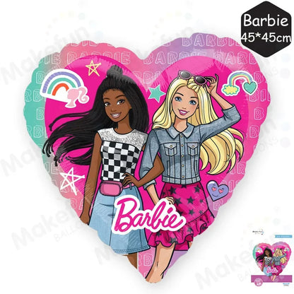 5er-Set Barbie Pink Themen-Serie – Große Partyhintergrunddekoration, einzeln verpackte Aluminiumfolienballons