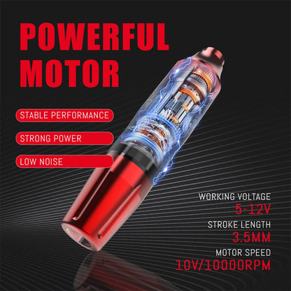 Neue komplette Wireless Tattoo Kit Tattoo Pen mit 1500mAh LED Cordless Tattoo Netzteil und für Professiona Tattoo Artist