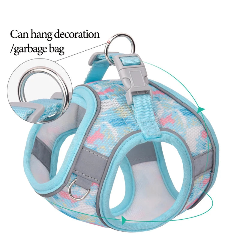 Hundegeschirr-Leine-Set-atmungsaktiver-Haustier-Brustgurt-Welpen-Kätzchen-Reflektorweste-für-kleine-mittelgroße-Hunde-Katzen-Chihuahua-Gehleine
