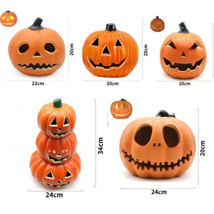 Halloween Kürbis-LED-Lampe: Laternen-Dekoration mit Jack-o'-Lantern und Geistergesicht, Kürbislicht für Garten, Outdoor und Indoor, Party- und Heimdekoration.