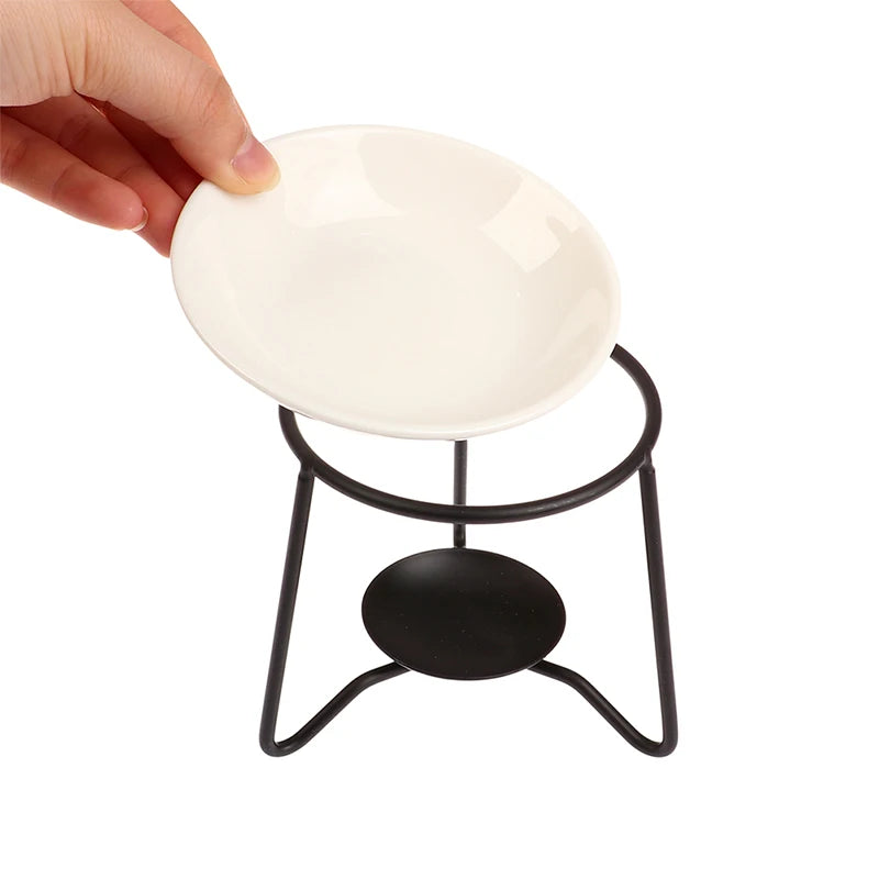 1Pc Schwarz Neue Weihrauch Brenner Ätherisches Öl Lampe Herd Teelicht Kerzenhalter Ornament Aroma Diffusor Spa Meditation Wohnkultur