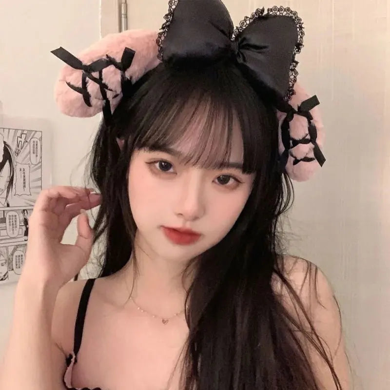 Lustiges Sanrio-Stirnband: Kuromi, My Melody, Cinnamoroll, süße Anime-Plüsch-Haaraccessoires, Halloween-Serie, Spielzeugpuppe für Kinder, Geschenk für Mädchen.