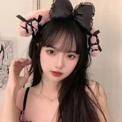 Lustiges Sanrio-Stirnband: Kuromi, My Melody, Cinnamoroll, süße Anime-Plüsch-Haaraccessoires, Halloween-Serie, Spielzeugpuppe für Kinder, Geschenk für Mädchen.