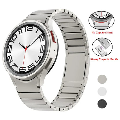 Magnetisches Titanium-Farbarmband für Samsung Galaxy Watch 4/5 – 40mm, 44mm, 43mm, 47mm, 42mm, 46mm, Luxusarmband für Classic 5 Pro