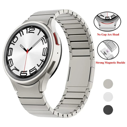 Magnetisches Titanium-Farbarmband für Samsung Galaxy Watch 4/5 – 40mm, 44mm, 43mm, 47mm, 42mm, 46mm, Luxusarmband für Classic 5 Pro