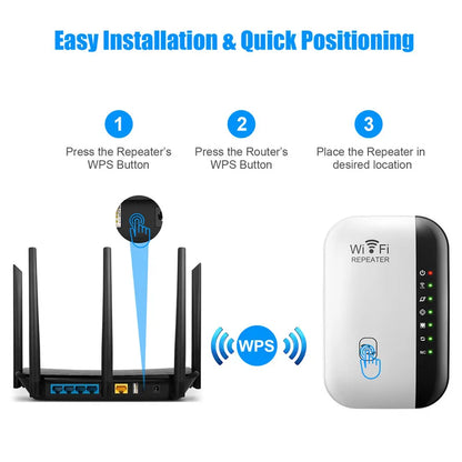 300M WIFi Repeater Wi-Fi-Verstärker 802.11N 2,4 GHz Wireless Signal Booster Smart Power Extender für Office Home Easy Setting