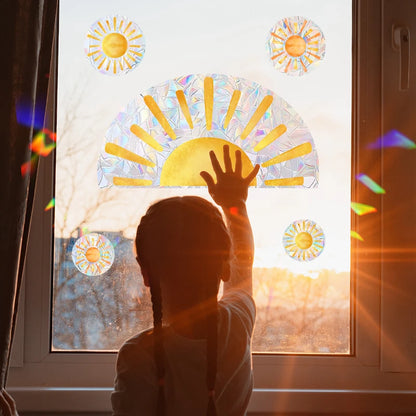 Regenbogen Sonne Fänger Fenster Glas Aufkleber Elektrostatische Wolke Wand Prismen Aufkleber für Zuhause Kinder Schlafzimmer Dekoration PVC Aufkleber