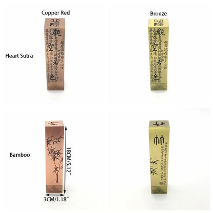 Kupferlegierung Hohlkupferkupfer Weihrauch Tablett chinesischer Stil Antiquen Herz Sutra Weihrauchhalter Quadratform vertikaler Weihrauch Rack