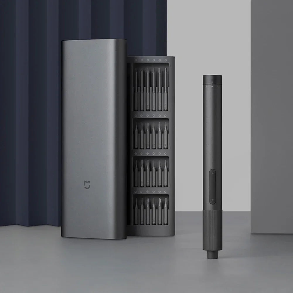 Xiaomi Mijia Elektrisches Präzisionsschraubendreher-Kit 2 Gang Drehmoment 400 Schraube 1 Typ-C wiederaufladbare magnetische Aluminium-Gehäusebox