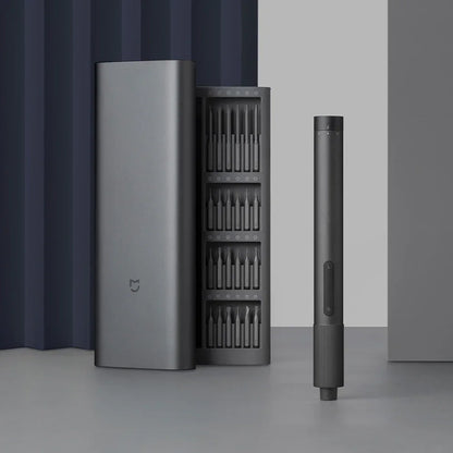 Xiaomi Mijia Elektrisches Präzisionsschraubendreher-Kit 2 Gang Drehmoment 400 Schraube 1 Typ-C wiederaufladbare magnetische Aluminium-Gehäusebox