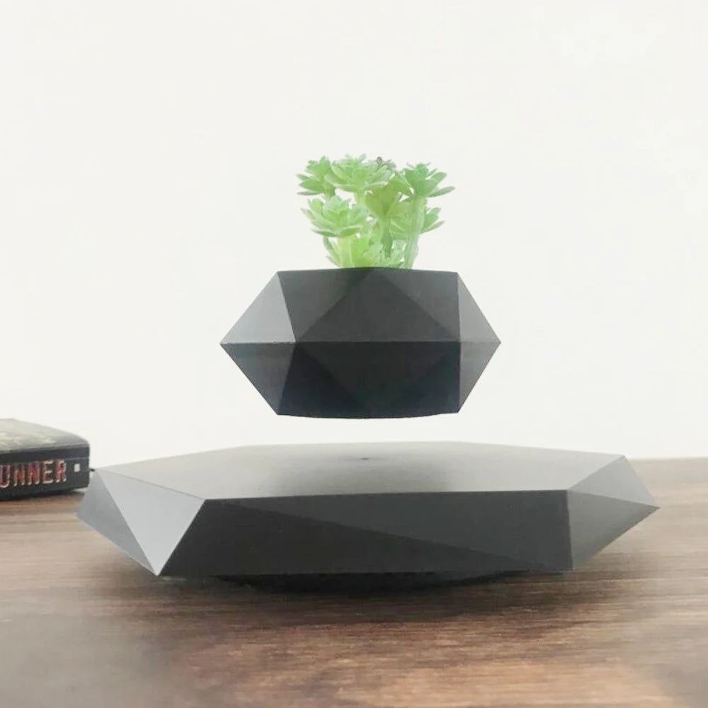 Schwebender Luft-Bonsai-Topf, rotierende Pflanzengefäße, magnetische Levitation, schwebender Blumentopf für Zierpflanzen, Schreibtischdekoration