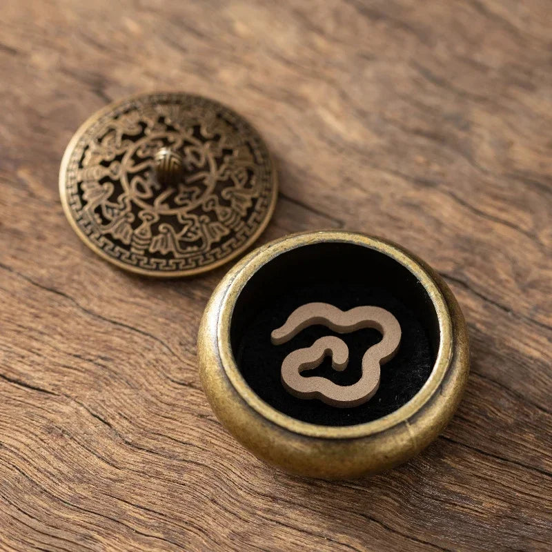 1pc Retro Opper Weihrauch Brenner Zwölf Sternzeichen Brenner Brass Weihrauchhalter mit Cover Sandelholz Cense Buddhism Home Decor