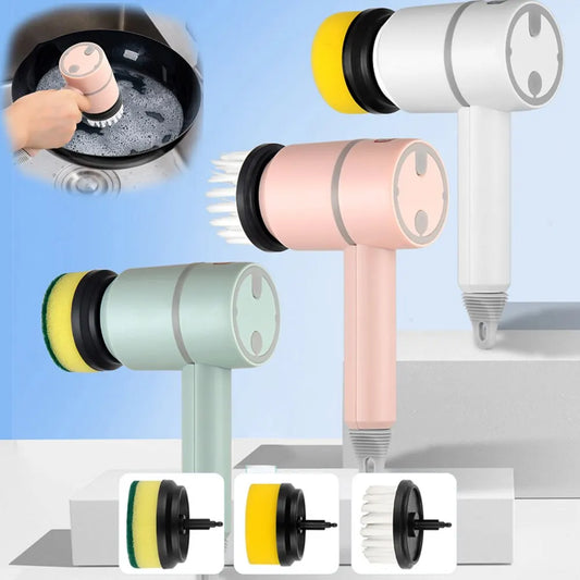 Elektrische Reinigungsbürste, multifunktional, für Zuhause, USB, wiederaufladbar, elektrischer Rotationsschrubber, Haushaltsgeräte, Reinigungsgerät