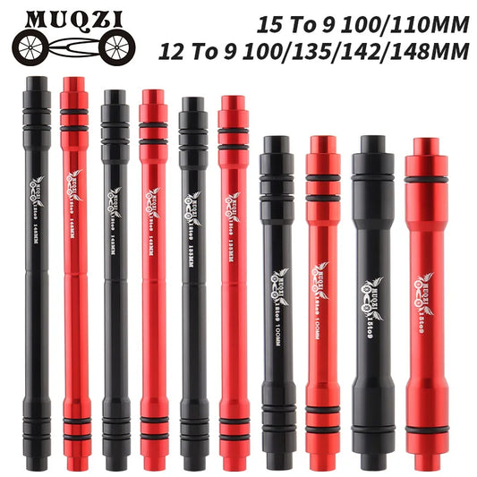 MUQZI Thru-Axle-Adapter – 12 bis 9 mm, 110, 135, 142, 148 mm, 15 bis 9 mm, 100 mm, Thru-Axle-Umrüstung auf Schnellspanner für MTB- und Rennrad-Vorder-/Hinterrad