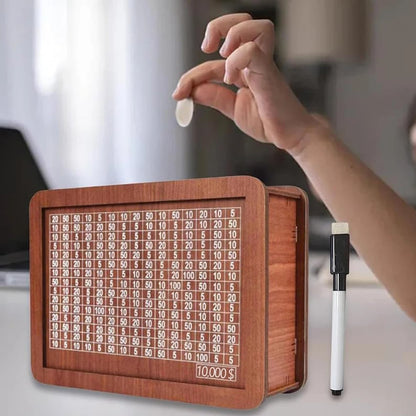 1000/2000/3000/5000/10000 Euro Spardose aus Holz mit wiederverwendbarer Spardose mit Sparziel und Zahlenboxen Kindergeschenk