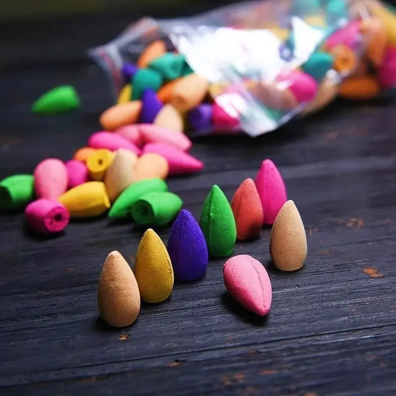 10-100pc/Beutel natürlicher Wasserfall Weihrauchkegel Rückfluss-Turm Weihrauch für Brenner Rauch Backflow-Kegelduft Lavendel Aromatherapie