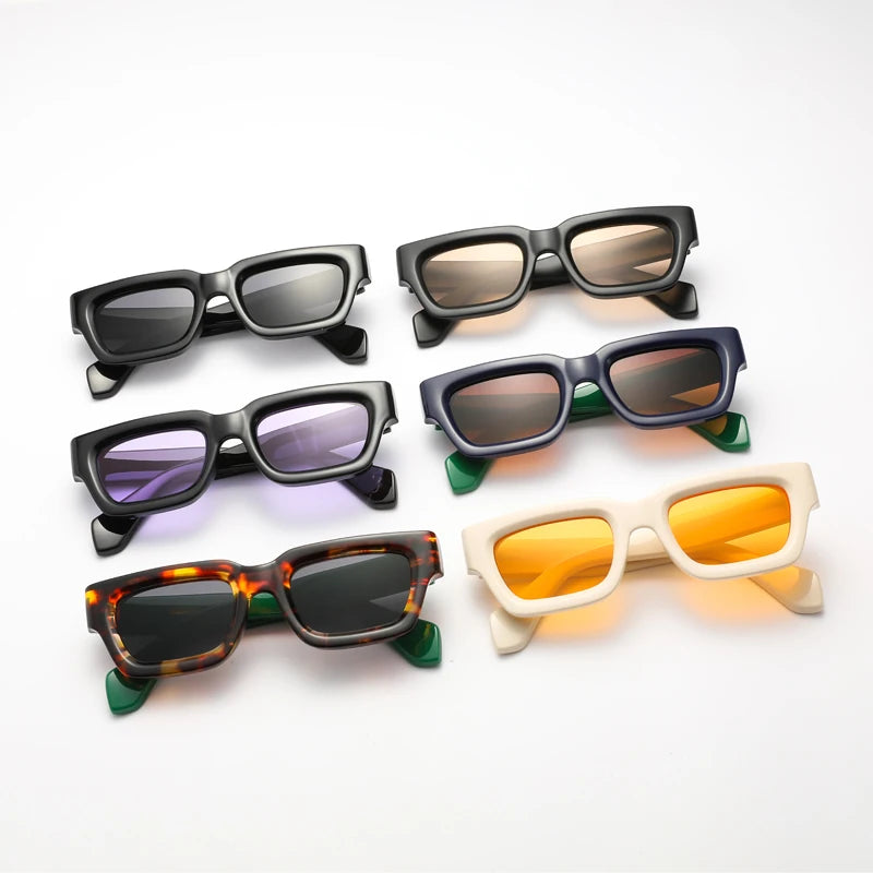 Neue Mode Sonnenbrille Retro Square verdickte kleine Rahmen Mode -Sonnenbrillen Vielseitige Brille Oculos de Sol Feminino