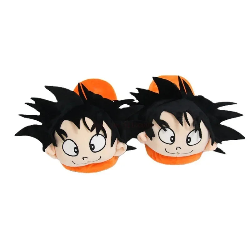 Dragon Ball Cartoon Anime – Son-Goku-Plüsch-Baumwollschuhe, kreative Hausschuhe für Jungen, Herbst- und Wintergeschenk