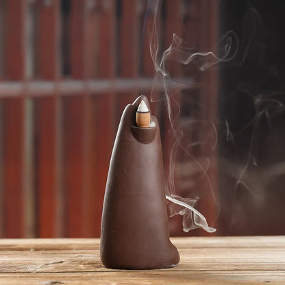 1 Stück, Zen-Meditation, Heimdekoration, hoher Berg-Wasserfall, Rückfluss-Räucherkegel, Räucherstäbchenhalter, Räuchergefäß, Teehaustier