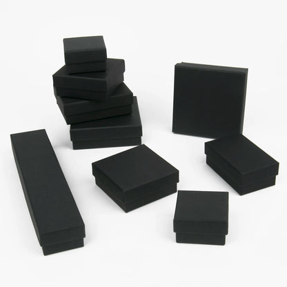 Schwarzes Papiermaterial, Schmuckschatullen, Karton, Anhänger, Geschenkbox, Taschen, rechteckige Halskette, Armbänder, Ohrringe, Verpackung, Aufbewahrungsboxen