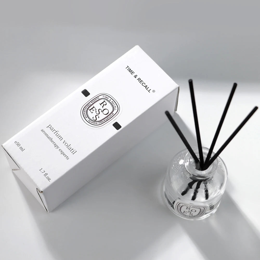 50 ml Reed Diffusor Geschenkset Home Duftöl mit 4pcs Reed Sticks Home Lufterfrischer ätherisches Öl für Badezimmerzubehör