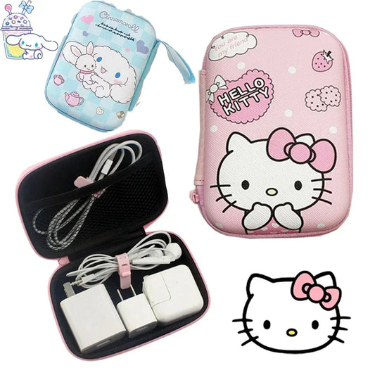 Sanrio Anime Rosa Hallo Kätzchen Mädchen Lippenstift Handy Kabel Ladegerät Bluetooth Kopfhörer Drop Case Pochacoos Geldbörse