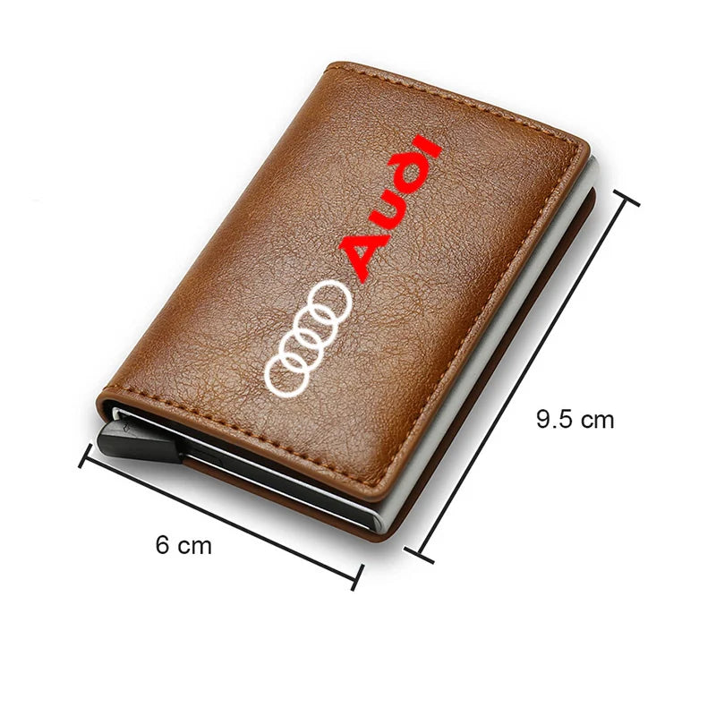 Carbon Faser Leder Rfid Karte Halter Tasche Männer Brieftaschen Geld Tasche Für Audi A1 A3 8P 8V A4 a5 A6 A7 A8 Q3 Q5 Q7 Q8 Sline TT
