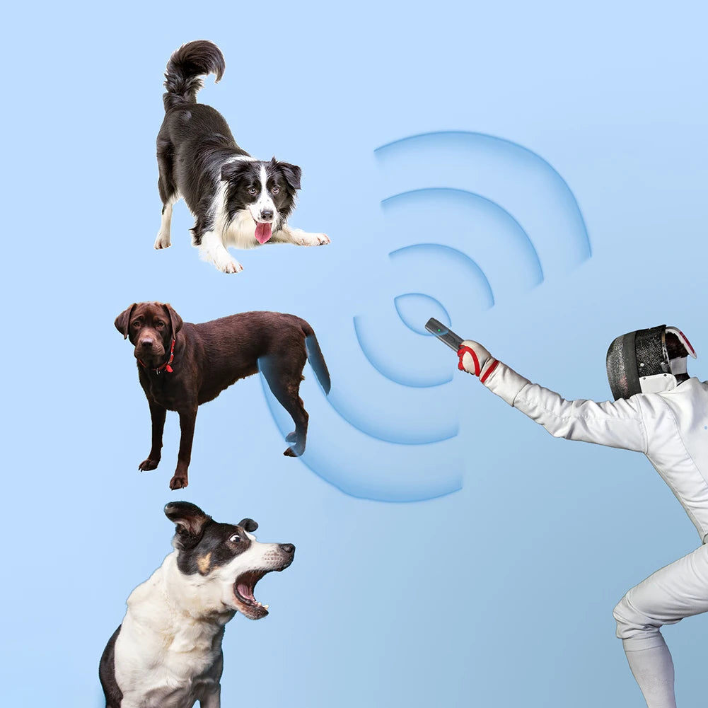 Ultraschall-Hundeabwehrgerät – Handgerät zur Kontrolle von Hundegebell, eingebauter wiederaufladbarer Akku, Hunde-Trainingsgerät