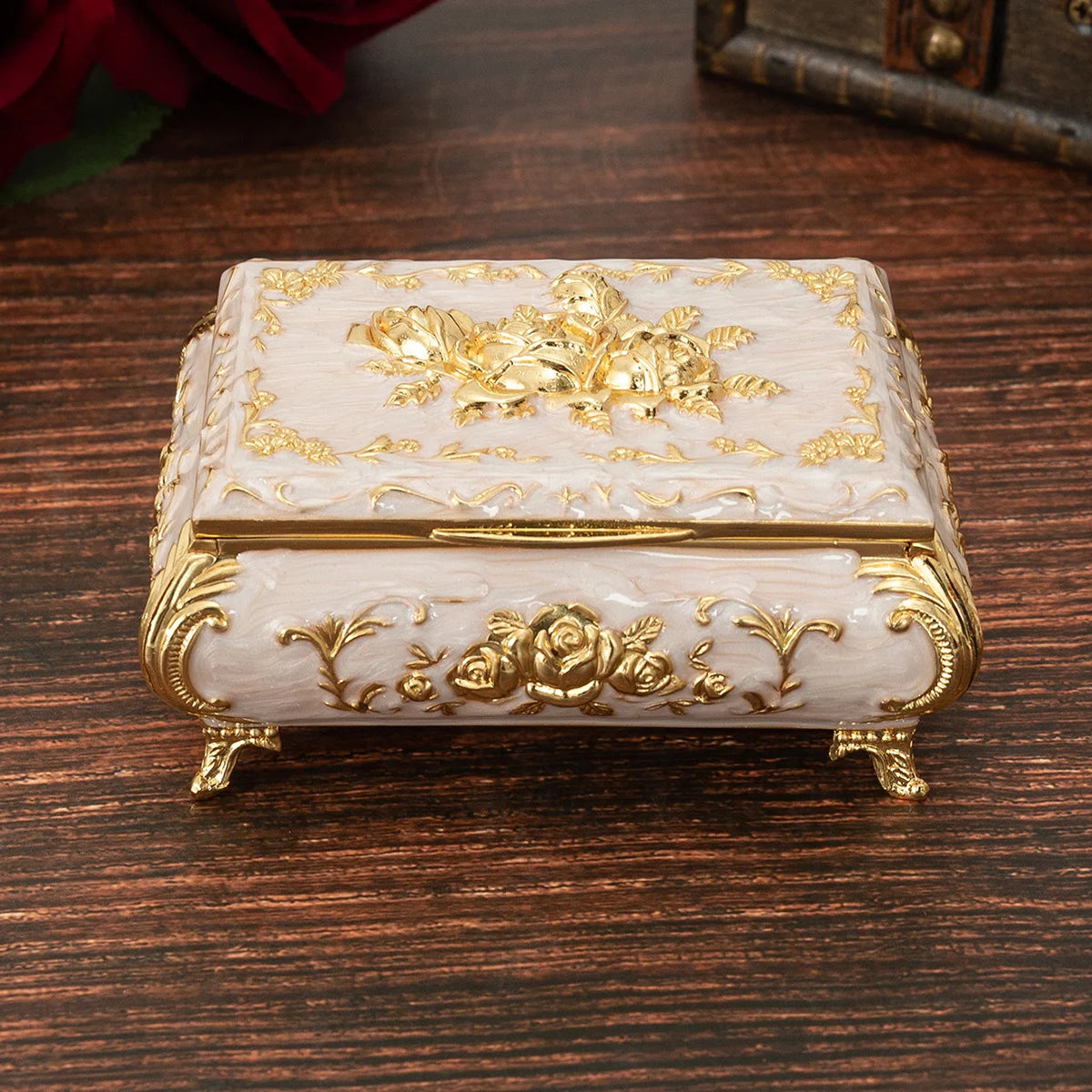 Europäische Rose Schmuckschatulle Licht Luxus kreative Schmuckschatulle Hochzeit High-End-Dekoration Valentinstag Ring Halskette Aufbewahrung box