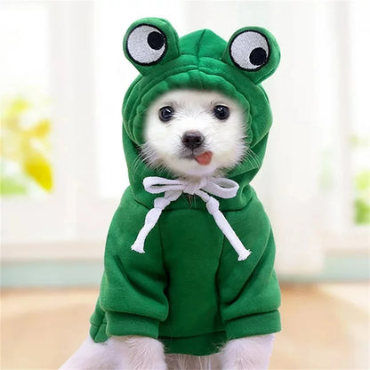 Niedlicher Hunde-Hoodie in Froschform: Hundemantel, Haustier-Halloween-Cosplay-Kostüm, Haustierkleidung, Kapuzenpullover für Welpen und Katzen.
