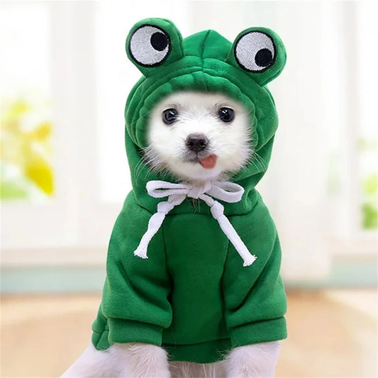 Niedlicher Hunde-Hoodie in Froschform: Hundemantel, Haustier-Halloween-Cosplay-Kostüm, Haustierkleidung, Kapuzenpullover für Welpen und Katzen.