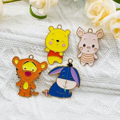 MuhNa 10 Stück Cartoon-Legierung, tropfendes Öl, Anhänger, Schweinchen, Tierserie, Ohrringe, Charms, Schmuckzubehör, DIY-Schlüsselanhänger-Charms