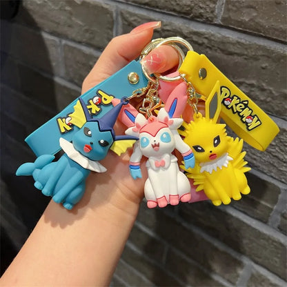 Pokemon Pikachu Schlüsselanhänger Charge Anhänger Pokemon Schlüsselanhänger Niedliche Puppe Tasche Auto Anhänger für Geburtstag Kinder Geschenk Spielzeug Charm Bulk Kürbis