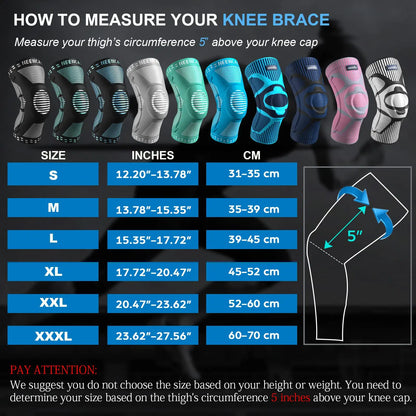 NEENCA Kniestützen, Kompressionskniestütze zur Linderung von Knieschmerzen, Meniskusriss, ACL, Arthritis, Gelenkschmerzen, Verletzung, Genesung