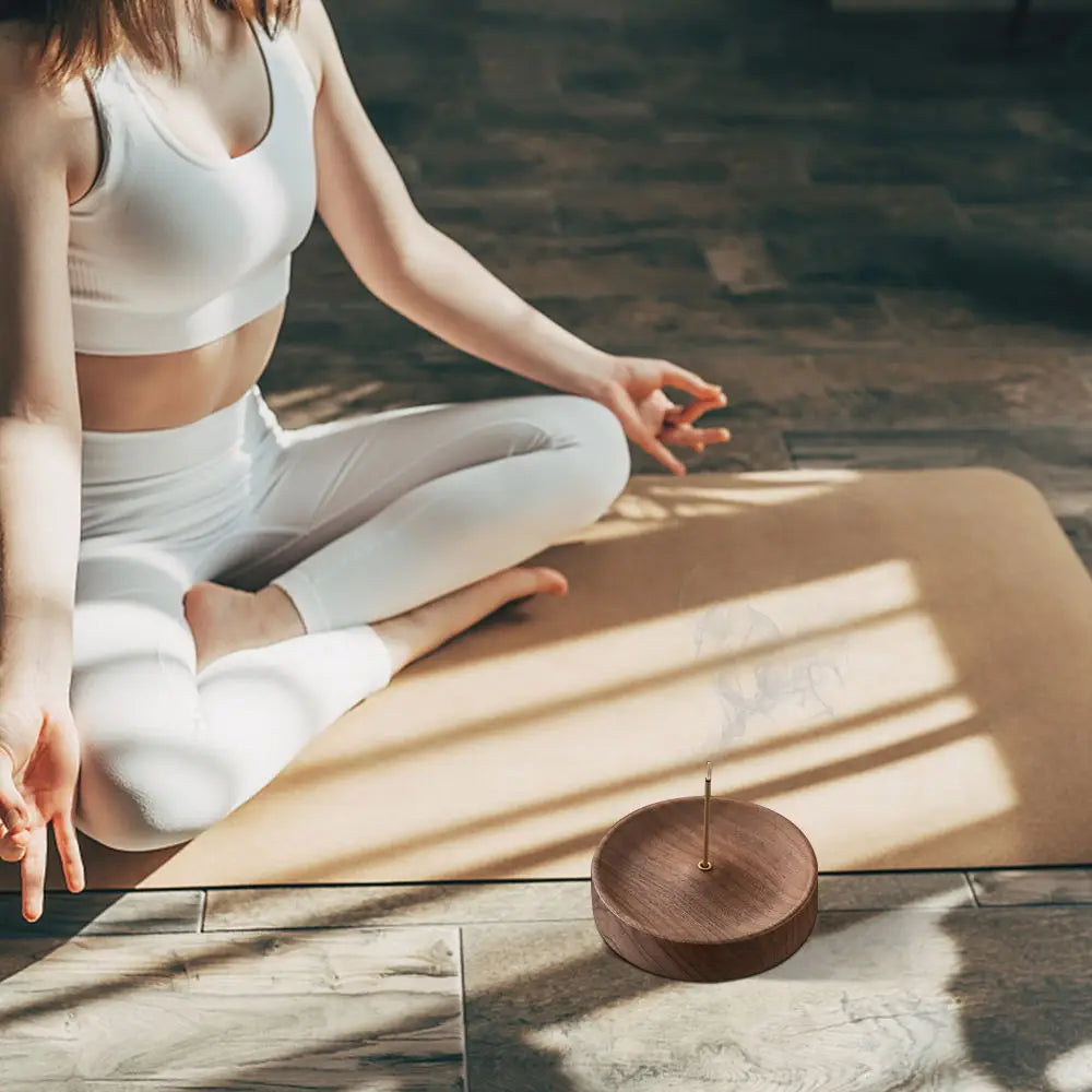 Schwarzer Walnuss -Weihrauchbasis, Mini -Weihrauchhalter, Teezeremonie, Zen -Weihraucheinsätze, Geruchsgeruch für Heimdekoration, aromatische Aromatherapie