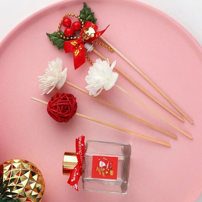 4pcs Weihnachten Künstliche Pflanzen Schilf Diffusor Sticks Duft Aroma Diffusor Nachfüllung Diy Blumen Wohnkultur Kunsthandwerk