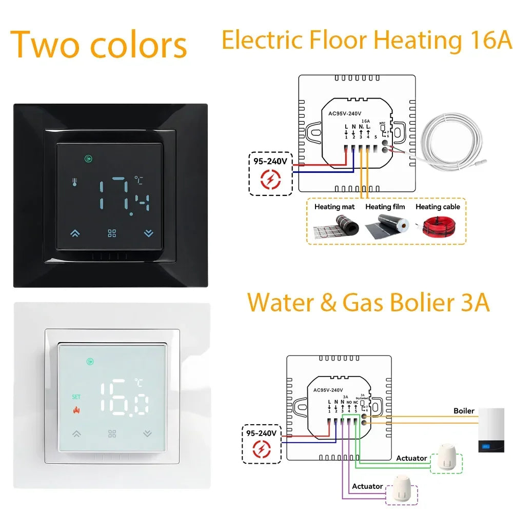 Minco Heat Smart Tuya WiFi Thermostat 3A/16A Abnehmbarer MiNi-Temperaturregler für Warmwasserbereitung / Boiler / Elektroheizung